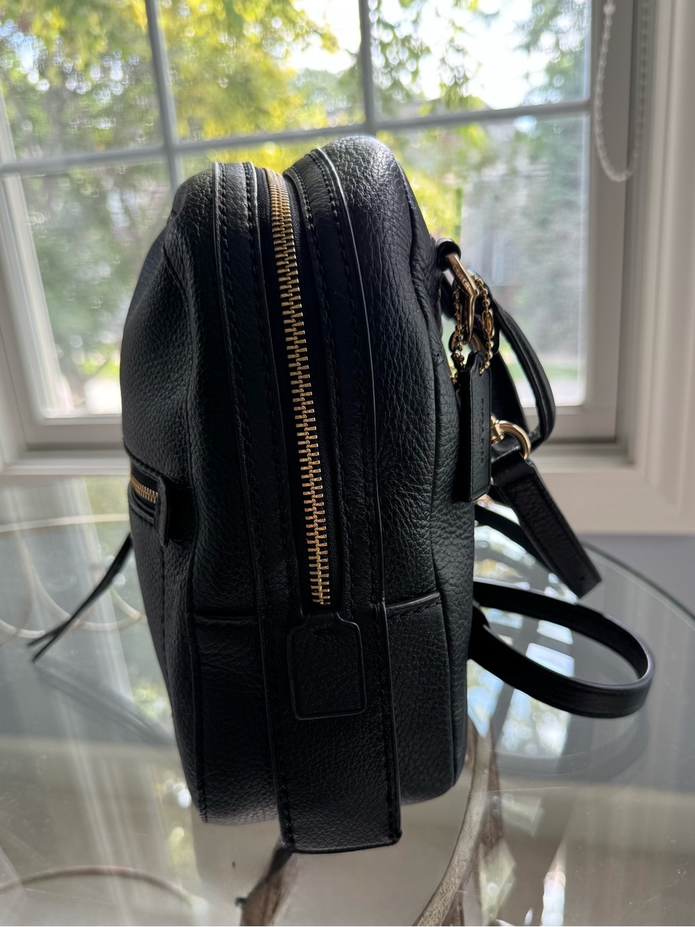 NWT Coach Andi Pebbled Leather Backpack Black Gold Hardware - Picture 5 of 14